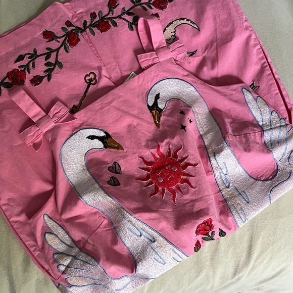 NWT Anthropologie Blush Pink Embroidered Mini Dress - Picture 1 of 9